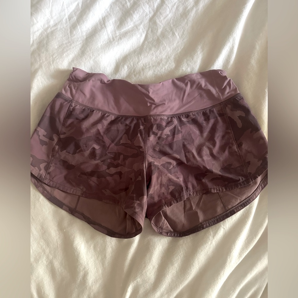 Lululemon Incognito Camo Pink Taupe Speed Up Short 4” Inseam